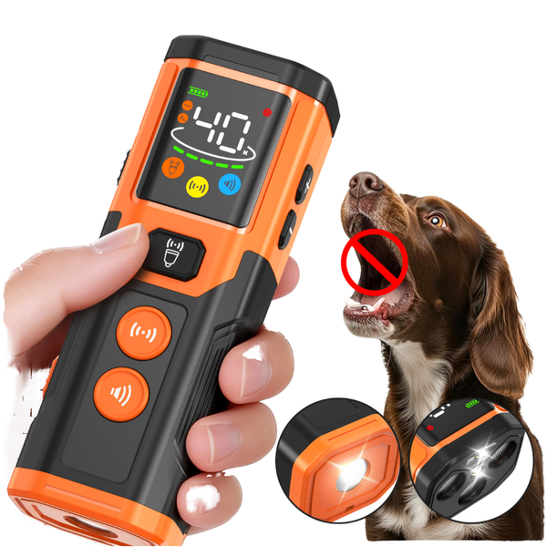 Handheld Ultrasonic Dog Bark Deterrent with LED Flashlight